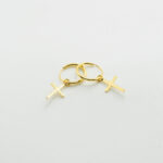Aros Cruz Dorada Hoop